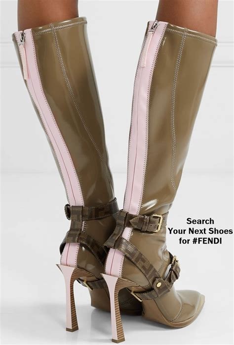 fendi brown and pink boots|fendi high heel boots.